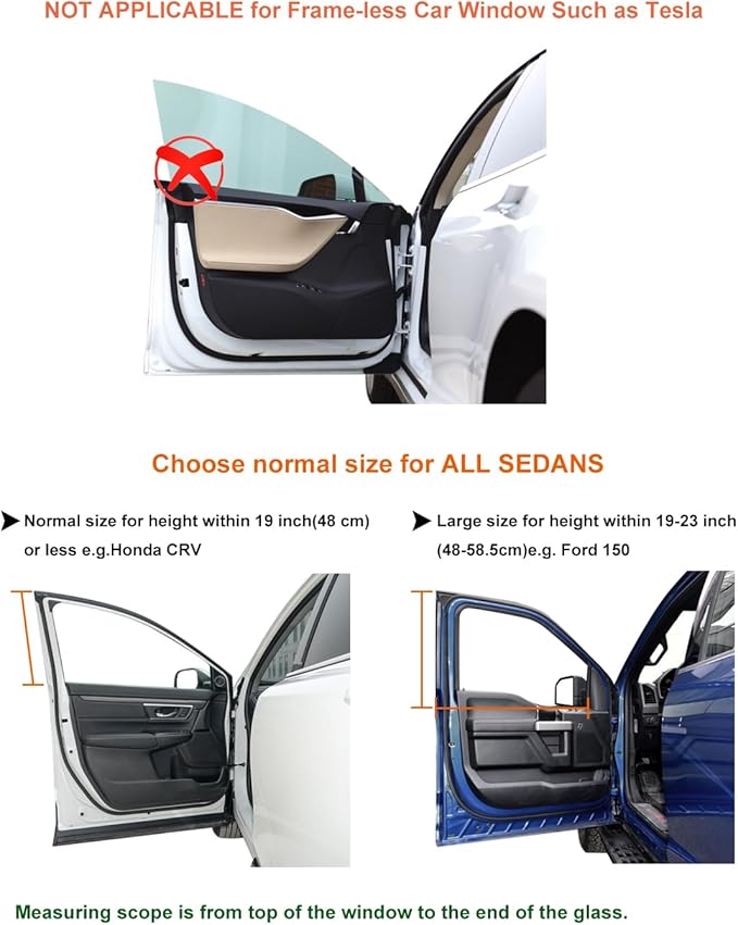 Car Side Window Screen Covers Car Side Window Sun Shades-Intended for SUVs Pickup Trucks Minivans Camper Vans Like Ford 250, Ford Transit,Honda Element, Dodge Grand Caravan