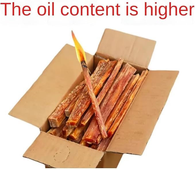 100% Natural Fire Starter Sticks - Resin Rich, Quick Light Firestarters for Wood Stove, BBQ, Bonfire, Camping Hiking & Emergency Kits