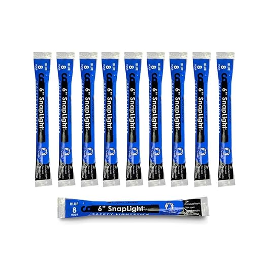Cyalume Glow Sticks Military Grade Lightstick - Premium Blue 6” SnapLight Emergency Chemical Light Stick with 8 Hour Duration (Bulk Pack of 10 Chem Lights)