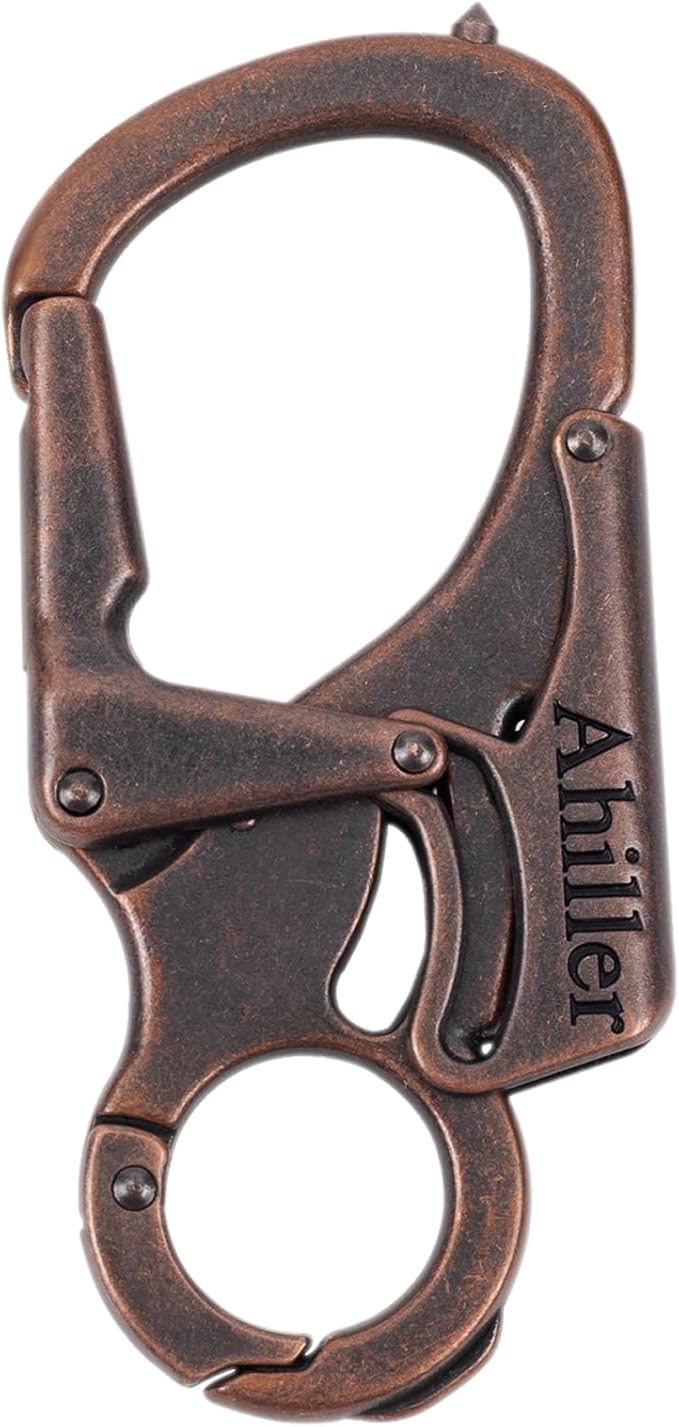 Ahiller Carabiner Keychain Clip, Double Lock Designed - Tungsten Steel Tip, Multifounction Tools for Camping, Hiking, Fishing, Outdoor Survival