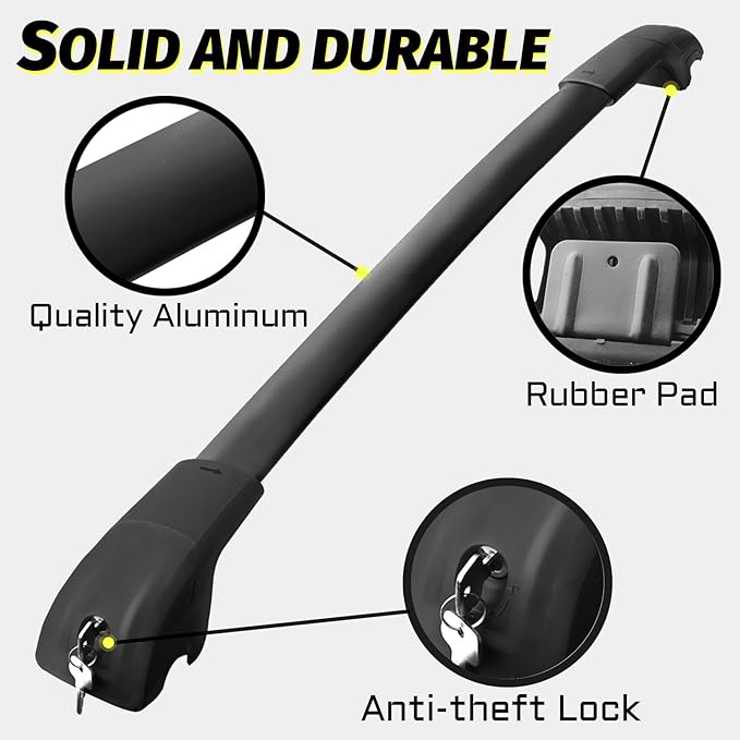 Car Roof Rack Cross Bars Compatible with 2014-2025 Subaru Forester (Fit for Raised Side Rails), Aluminum Lockable Roof Cross Bars for Kayak Bike Rooftop Cargo Carrier Bag Basket Luggage
