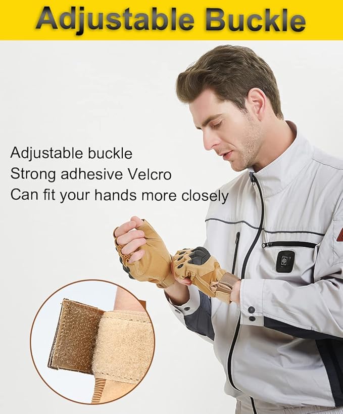 SUJAYU Outdoor Fingerless Gloves for Men - Driving, Hiking, Biking & Motorcycle Gloves