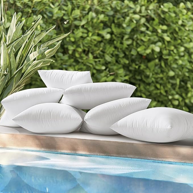 MIULEE Pack of 4 12x20 Inch Outdoor Pillow Inserts Waterproof Decorative Throw Pillow Insert, Rectangle Lumbar Garden Pillow Form for Patio Sofa Couch