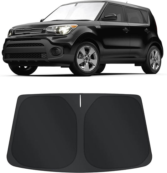 TINGLU Sun Shade for Kia Soul Base 2014-2019 Accessories Windshield Sun Shade Window Shade UV Rays Protection Sun Visor Cover with Steering Wheel Sunshade Storage Bag