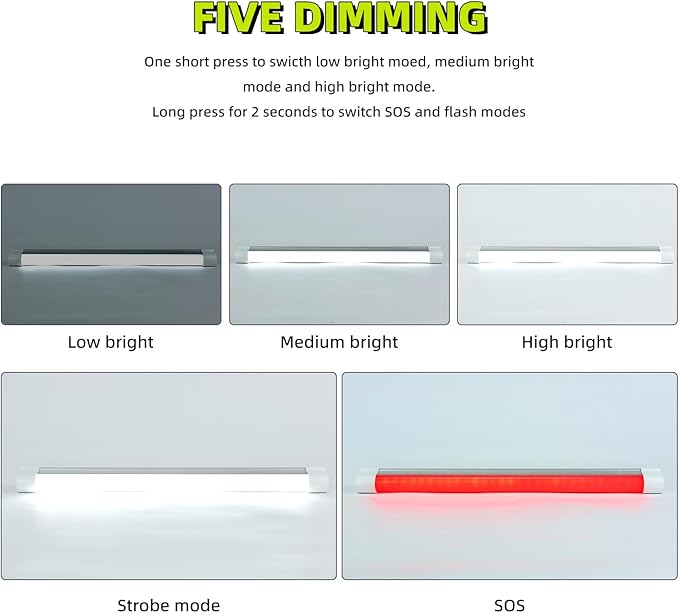 Emergency Magnetic Work Lamp Lantern,Portable LED Camping Light Stick,Rechargeable Camping Gear Equipment for Hiking,Home,Outdoor Night Fishing (LLQ60)
