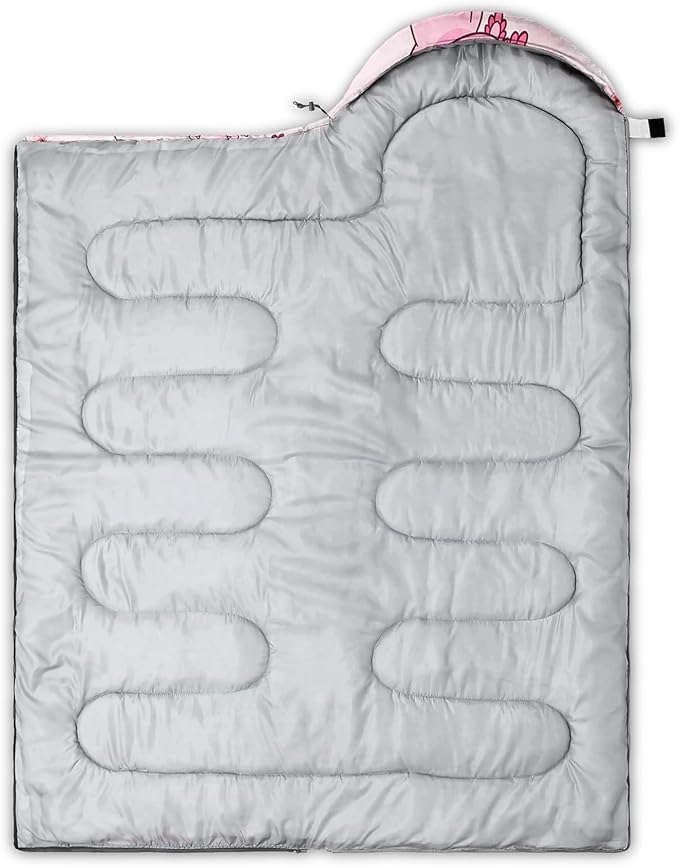 QOOMO Axolotl Cute Camping Sleeping Bags,3 Season Warm & Cool Weather,Lightweight,Waterproof Sleeping Bags for Adults & Kids,Traveling,and Outdoors