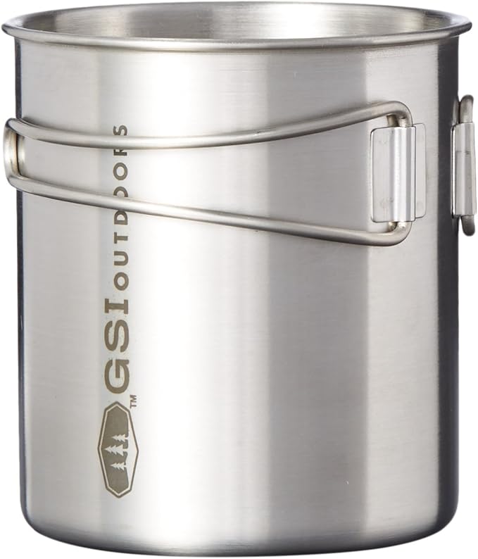 GSI Outdoors Glacier Stainless Steel Bottle Cup I Lightweight Cup or Pot for Travel, Camping and Backpacking - 20 oz