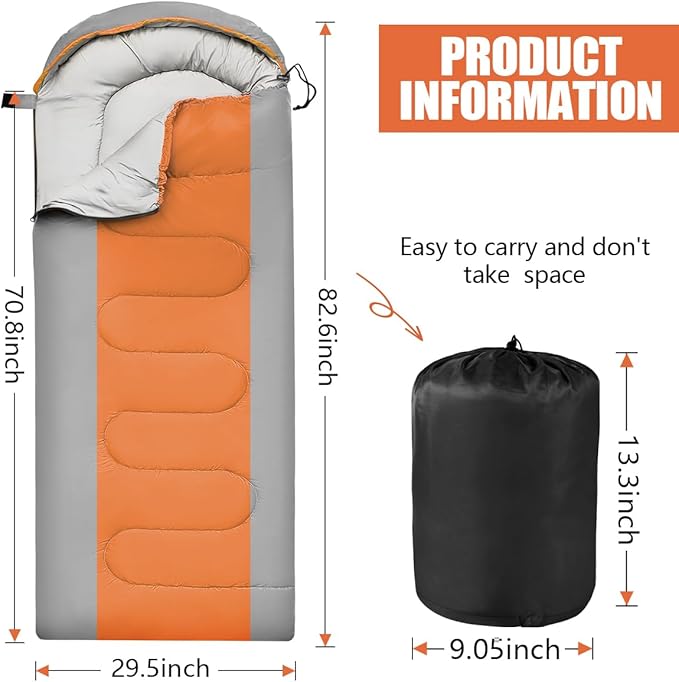 OBTANIM Sleeping Bags Portable Waterproof Camping Sleeping Bag for Adults Kids 4 Seasons Cold Weather or Warm Backpacking Hiking Travel Indoor Outdoor Use