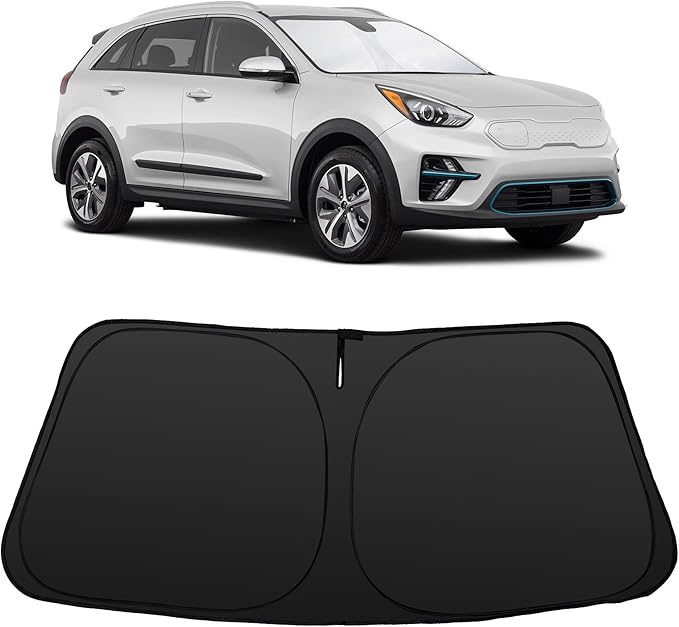 Windshield Sun Shade Accessories Compatible with 2017 2018 2019-2022 NIRO for Kia Foldable Sunshade Sun Visor Blocks UV