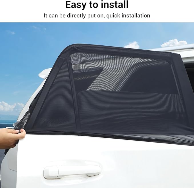 Hoolcar Rear Window Sun Shade Breathable Mesh Compatible with Toyota 4Runner 2010-2025/for Dodge Durango 2011-2025 Side Window Screens Cover for Camping/Pets, UV Protection Sunshade,2PCs