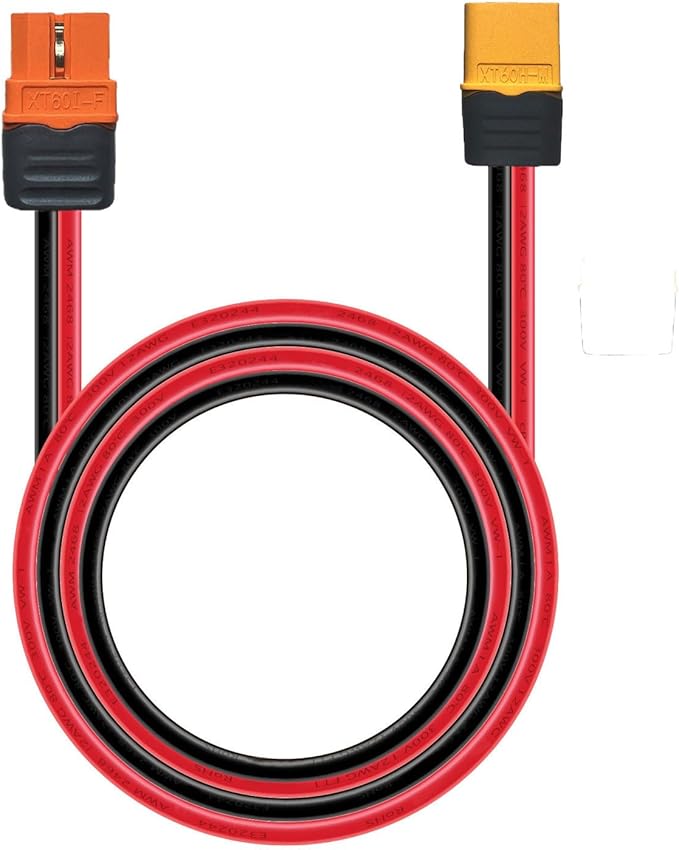 XT60 Male to XT60 Cable 12AWG Extension Cable Compatible for Ecoflow Portable Power Station Solar Generator (10FT)