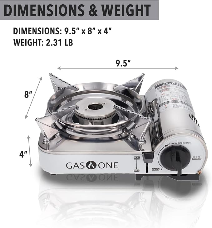 GasOne Emergency Gear Camping Mini Butane Portable Gas Stove with Carrying Case
