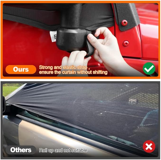 Car Window Screens for Camping, Blackout Shades for Car Side Windows,Jeep Window Covers Fit for Jeep Wrangler, Jeep Cherokee, Compass, Grand Cherokee, Liberty, Renegade, Rubicon, Gladiator JT