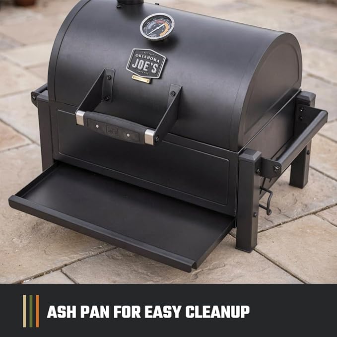 Oklahoma Joe's Rambler Portable Charcoal Grill with 218 sq. in. Cooking Area, Portable Grill, Black