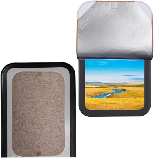 RV Door Window Shade Cover, Sun Blackout Fabric for Camper Privacy Entrance (16 x 25 inch)- Brown
