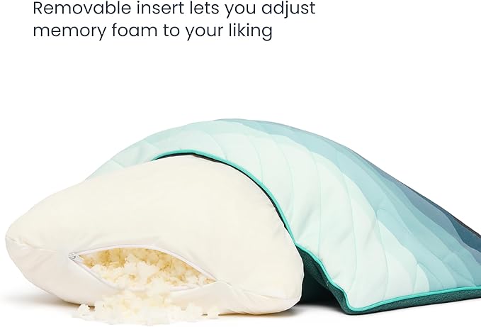 Rumpl The Adjustable Camp Pillow - Full Size Packable Outdoor and Travel Pillow, Two-Sided Temperature Control, 22" x 15", Cascade Fade