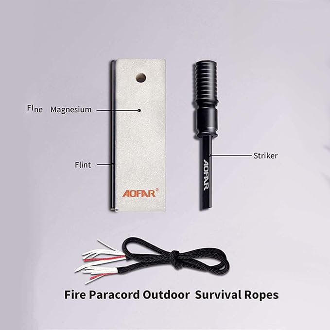 AF-374 Magnesium Fire Starter (2-Pack) - Waterproof Fire Steel Survival Kit for Camping, Hiking, Hunting & Backpacking