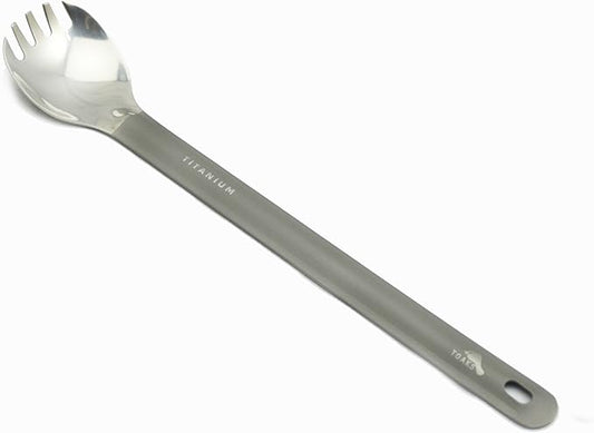 TOAKS Titanium Long Handle Spork with Polished Bowl