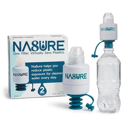 Microplastic Water Filter 2-Pack | SGS Lab-Tested Bottle Top Purifier for Sediment & Plastic Particles | Physical Membrane Filtration | Universal Fit | BPA-Free | Portable Travel Filter