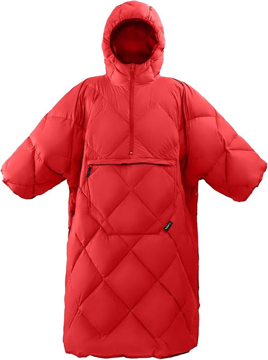 ATEPA Wearable Sleeping Bag, Recycled Water-Resistant Camping Blanket Poncho, Ultralight Packable Stadium Blanket for Outdoor
