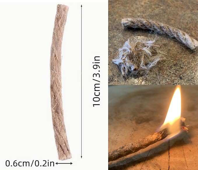 eGreen 30 Bags Magnesium Shavings + 20 Thin Wax Ropes (4" Long, 240 Min Burn Time) – Fire Starter Kit for Camping, Hiking, Survival
