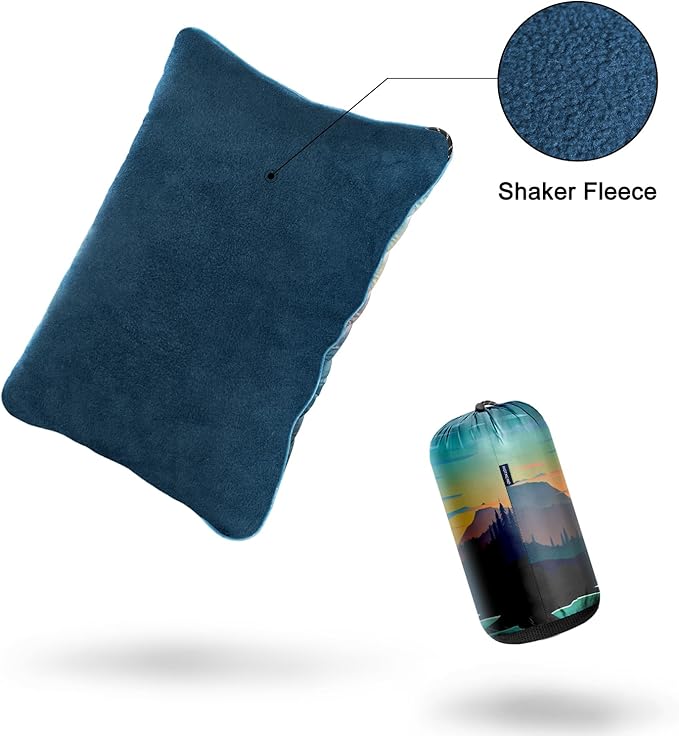 Camping Pillow,Supportive Travel Pillow Compressible Lightweight Camp Pillow with Storage Bag for Camping,Hiking,Backpacking,Airplane
