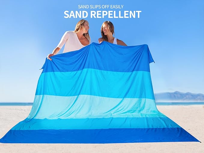 HIHOHO Beach Blanket Waterproof Sandproof Beach Mat for 1-8 Adults Quick Drying Durable Outdoor Picnic Mat for Beach Festival Travel Camping Hiking (BL-MIX5, 120"×108"(8 Person))