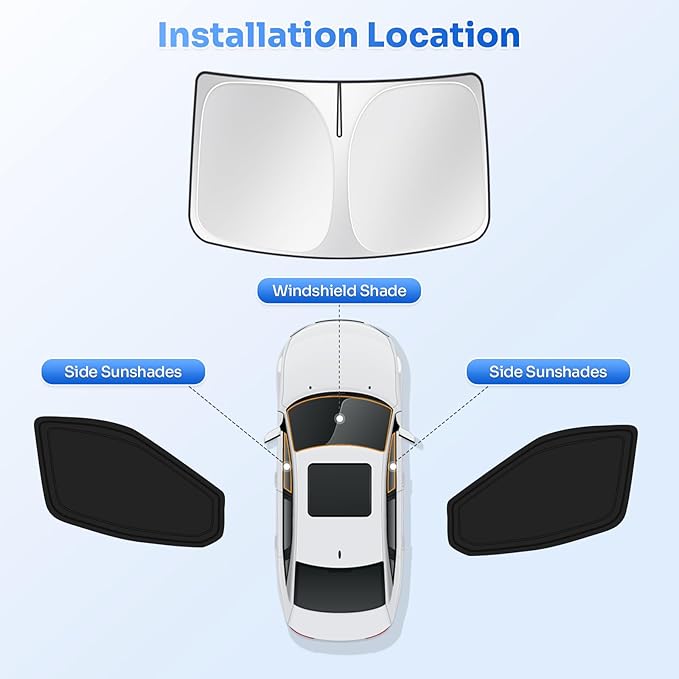 Canvcle Window Shades for 2015-2025 2026 Ford Transit Accessories Windshield Sun Shade Side Rear Window Cover Sunshade Sun Visor Shield Privacy Protection for Camping Keep Vehicle Cool Black 3PCS
