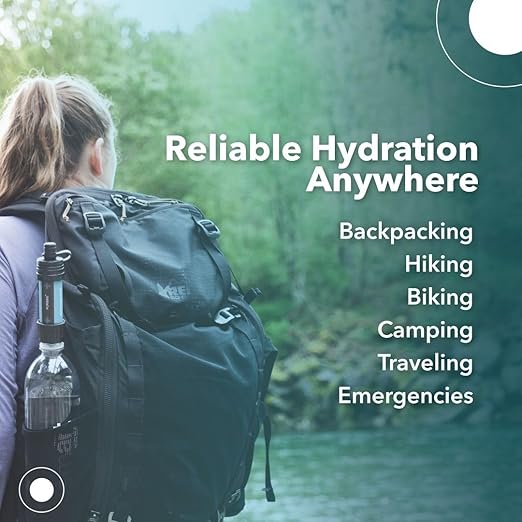 Puribag Micro Membrane Filter Straw: Mini Water Filter System - an Ultra-Light Emergency Portable Water Filter That Provides Safe Drinking for Hiking, Backpacking, Camping or Emergency Prepping
