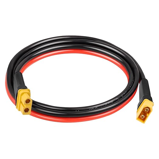 10AWG 3FT XT60 Extension Cable 2 3 5 10 15 20 25 30 35 40 50 75 100FT XT60 Female to Male Connector for Portable Power Station Solar Panel RC Battery