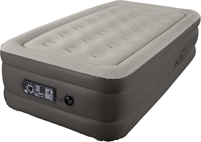 Serta Raised Air Mattress with Never Flat Pump | Luxury Inflatable Mattress with Built in Air Pump to Ensure a Good Night’s Rest | Heavy Duty Blow Up Mattress with Self Inflating Pump