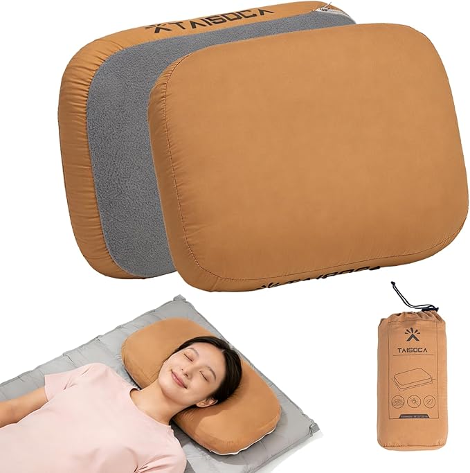 Camping Pillow Memory Foam Pillow Ultralight Travel Pillow with Removable Cover, Ergonomic Neck Support for Outdoor Camping, Hiking, Backpacking