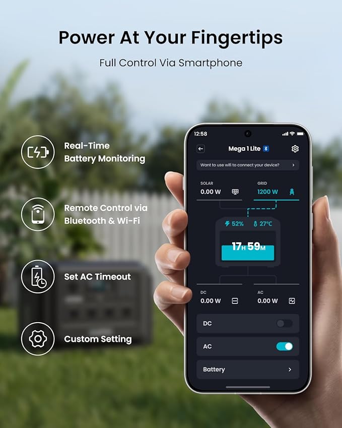 OUPES Mega 1 Lite Portable Power Station 1024Wh, 2000W AC Outlets (4500W Peak), LiFePO4 Battery Solar Generator, 0-100% AC Charge in 46 Mins, 140W PD, UPS for Home Backup, Outdoor Camping, RV Off-Grid