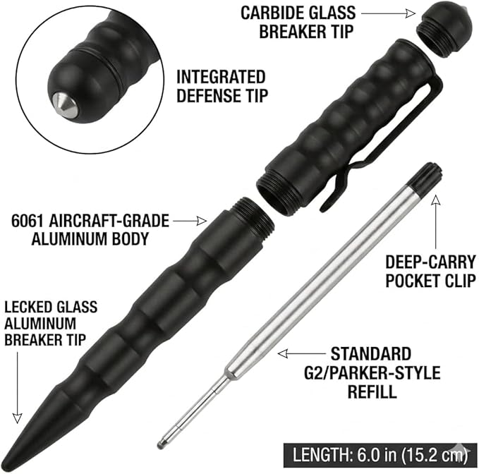 DISPATCH Military Tactical Pen, EDC Pen,Professional Self Defense Pen, Emergency Glass Breaker Pen - Tungsten Steel Tactical Pens for Men & Women,Writing Tool with 1 ink Refill,Tactiacl Gear & Gifts