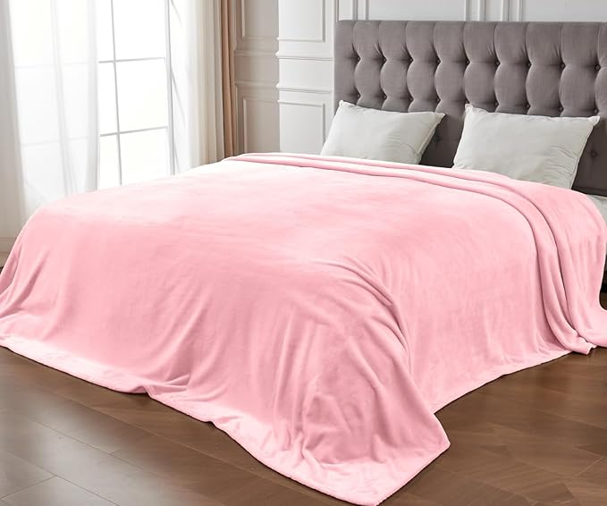 Edenleaf Big Oversized Soft Fleece Blanket, Huge California King Blanket for Whole Family, Bed, Sofa, Couch, Travel and Camping 120x120 Pink