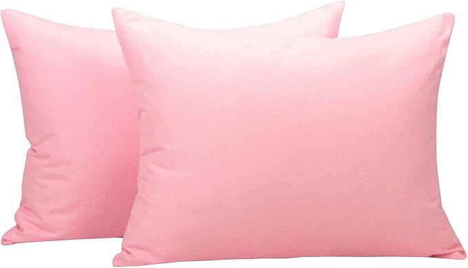 NTBAY Zippered Toddler Pillowcases Set of 2, 100% Brushed Microfiber 13x18 Pillowcases, Super Soft and Cozy Travel Kids Nursery Pillow Cases, 13x18 Inches, Pink