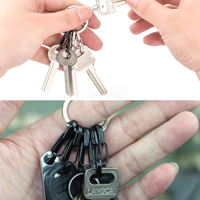 30PCS Mini SF Carabiner Clips Tiny Alloy Spring Snap Hook Keychain Clasps EDC Small Hanging Buckle for Backpack Camping Bottle Using Accessories Paracord Tactical Survival Gear (3 Colors)