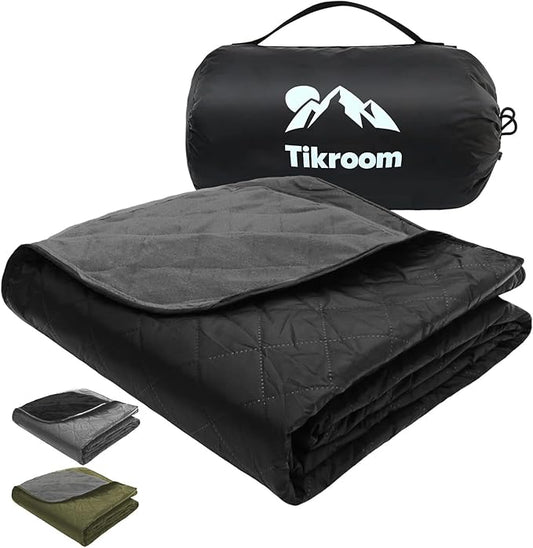 Large Waterproof Outdoor Camping Blanket, 80 x 58 inch Fleece Picnic Blankets Windproof Travel Stadium Blanket for Beaches Pets Car Camp Picnic Mat for Both Cold & Warm Weather