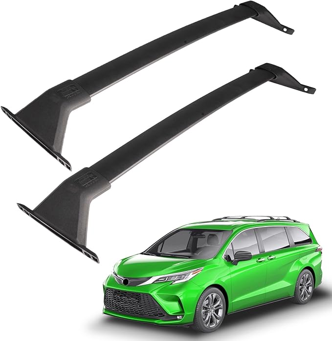 Roof Rack Cross Bars Compatible with Toyota Sienna 2021-2026, 150 lbs Aluminum Crossbars Fit for Roof Rails Rooftop Cargo Basket Carrier Bag Luggage Kayak Bike