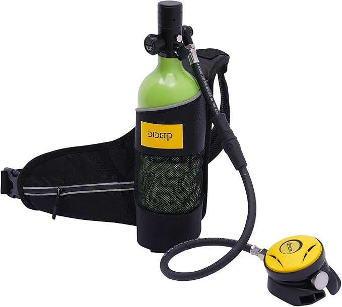 1L Scuba Diving Tank,Mini Diving Tank 15-20 Min Underwater Breath Device Portable Diving Oxygen Tank Kit, Refillable Oxygen Cylinders for Emergency Rescue Underwater Exploration