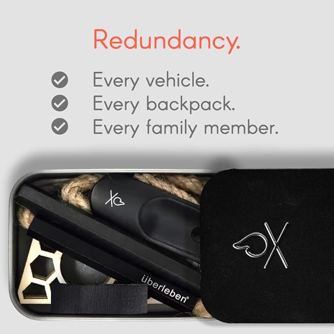 Überleben | FIREKIT Survival Fire Starter Kit – All-in-One Ferro Rod, Striker, Tinder Wick & Bellow – Waterproof Camping Essentials