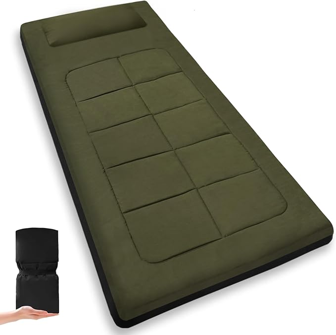 COLMERD Portable Camping Cot Mattress 80 x 36 Inches Sleeping Mat with Waterproof Anti-Slip Bottom Floor Mattress Easy to Carry for Guest Tent Lawn Yard Camping Cot Easy to Store