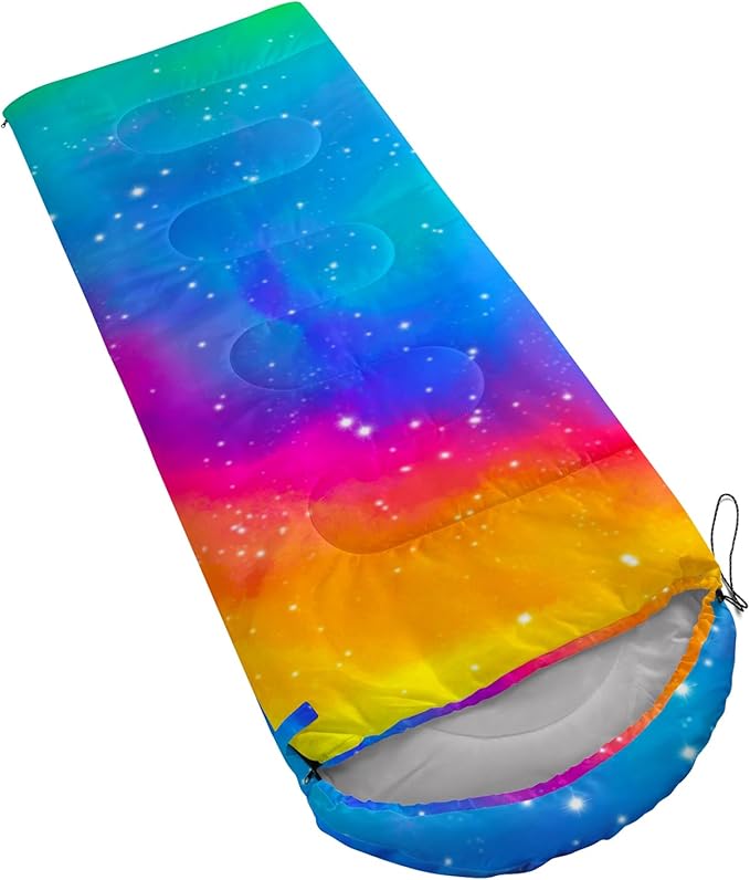 QOOMO Axolotl Cute Camping Sleeping Bags,3 Season Warm & Cool Weather,Lightweight,Waterproof Sleeping Bags for Adults & Kids,Traveling,and Outdoors