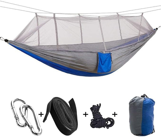 KEPEAK Camping Hammock with Net Netting, Single & Double Tree Hammock Net, Lightweight Nylon Portable Hammock for Backpacking, Camping, Travel, Beach, Yard