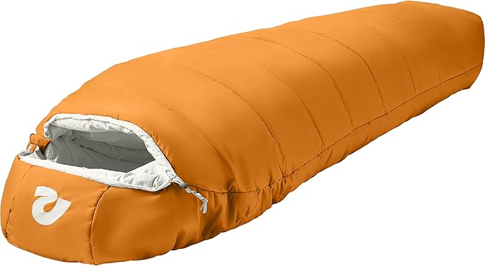 Retrospec Dream Mummy Sleeping Bag - 5, 15, & 30°F Cold Weather Camping & Travel Essential Gear with Water - Resistant Shell & Synthetic Fill - Zippered Pocket & Stuff Sack