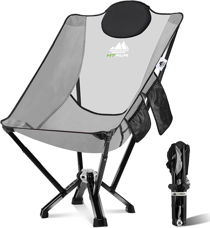 MTRVR Utility-Grade High-Back Folding Chair — Stable One-Piece Structure, Extended Back Support for Longer Sitting, Reinforced Aluminum Frame, Portable Chair for Camping, RV & Outdoor Use