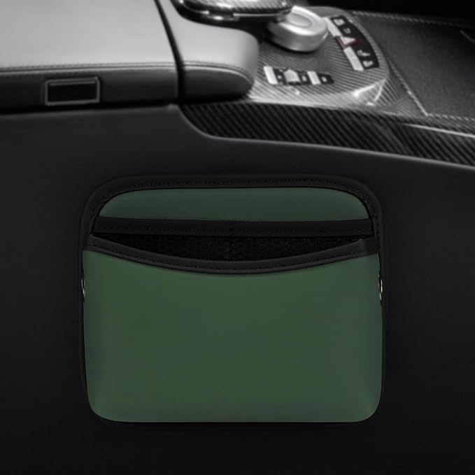 Accmor Universal Car Pocket Organizer - PU Leather Pouch for Seat, Door, Window, Console - Holder for Cards, Trash, Cell Phone, Sunglasses