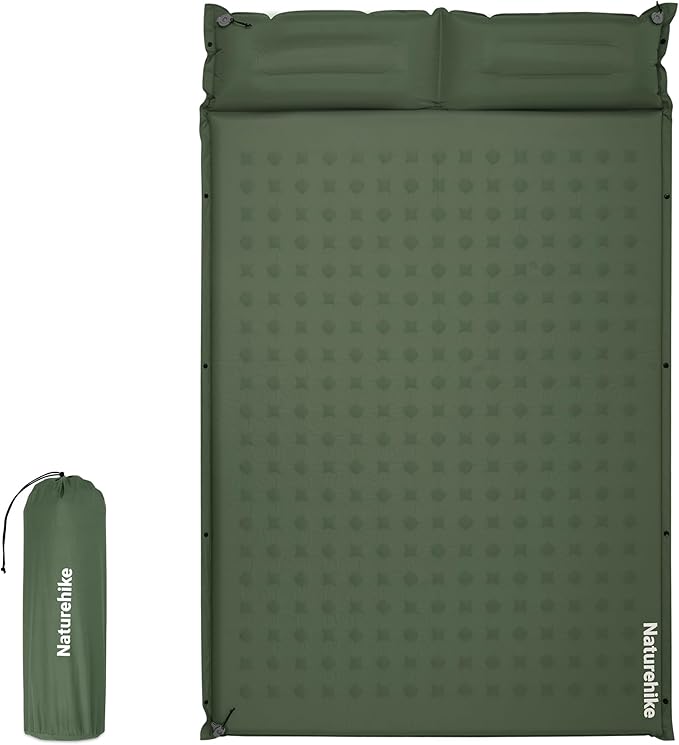 Naturehike Connectable Double Self Inflating Sleeping Pad, 1.18" Memory Foam Camping Pad, Backpacking Camping Mattress Pad for Tent, Travel, Car, Hammock