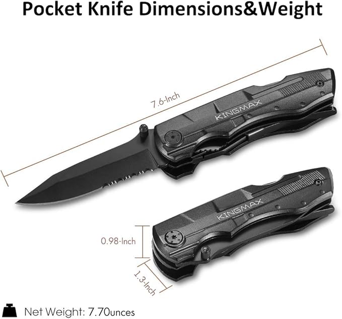 KINGMAX Pocket Knife,Multitool Tactical Knife with Blade,Saw, Plier, Screwdriver, Bottle Opener,Folding Knife Built with Full Stainless Steel,Perfect Tool for Men,Camping,Emergency,Outdoor,Daily Use.