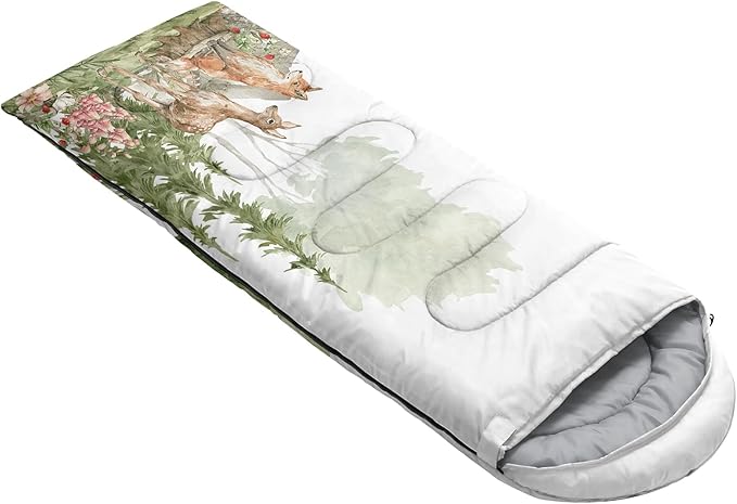 QOOMO Axolotl Cute Camping Sleeping Bags,3 Season Warm & Cool Weather,Lightweight,Waterproof Sleeping Bags for Adults & Kids,Traveling,and Outdoors